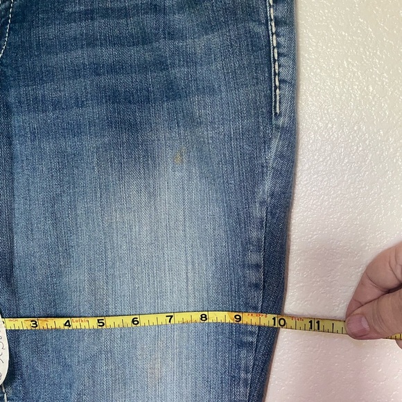 Paisley Sky Jean Mid Wash Blue Low Rise Boot Cut 5 Pocket W12 Embroidery Studded - Picture 14 of 16